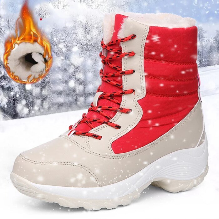 Bottes de neige hautes en peluche pour femmes et filles, chaussures à plateforme, mi-hautes, mode d'hiver, tendance 2025 - AliExpress 322