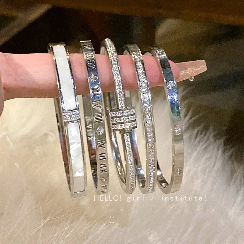 Bracelet jonc en argent plaqué or 18 carats pour femme, bracelets étanches, acier au titane, bijoux de luxe, Rotterdam, Kling, Zunderes on Bangles, filles - AliExpress 36