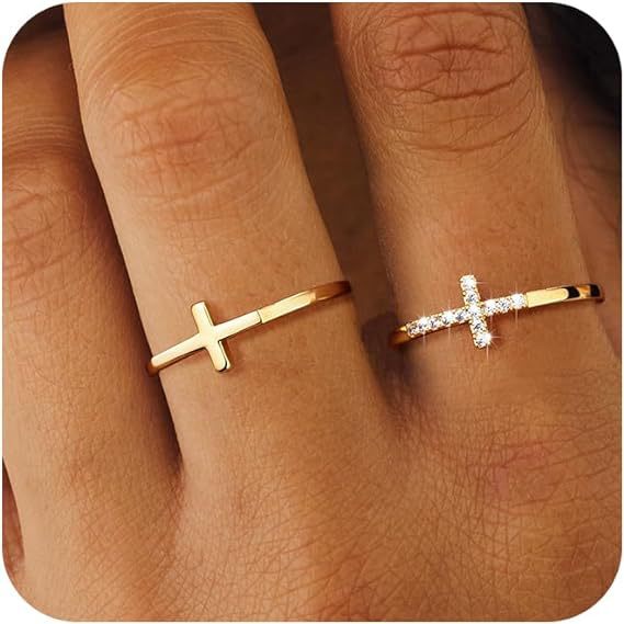 Bagues Croix — Lot de 2