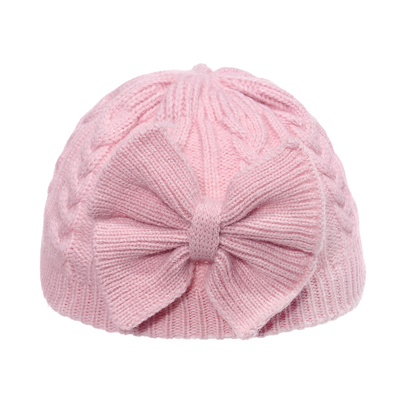 Bonnet Tricoté Enfant à Nœud